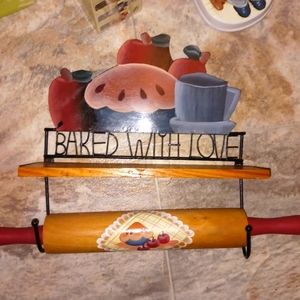 Apple Pie Shelf and Rolling Pin Holder